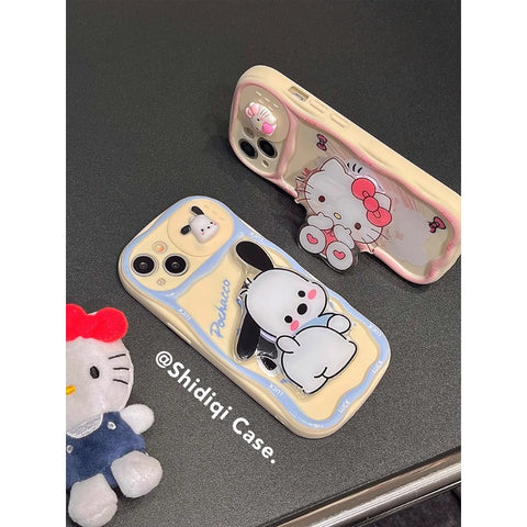 Cute Sanrio Pochacco Hello Kitty for IPhone 15promax Mobile Phone Case Full Body Protective Case For IPhone 11-15 Pro Max