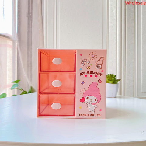 Cute Sanrio Girl Heart Desktop Multi-cosmetic Storage Box Creative Student Dormitory Pen Holder