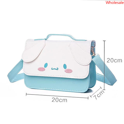 Sanrio Kulomi Diagonal Bag Girl Heart Mobile Phone Key Bag PU Waterproof Leather Handbag