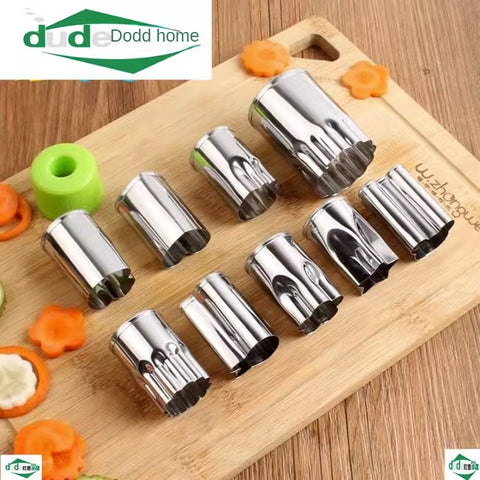 A set of fancy vegetable and fruit shaped flower cutters, kitchen embossing knives, creative flower cutting set, carrot new home75