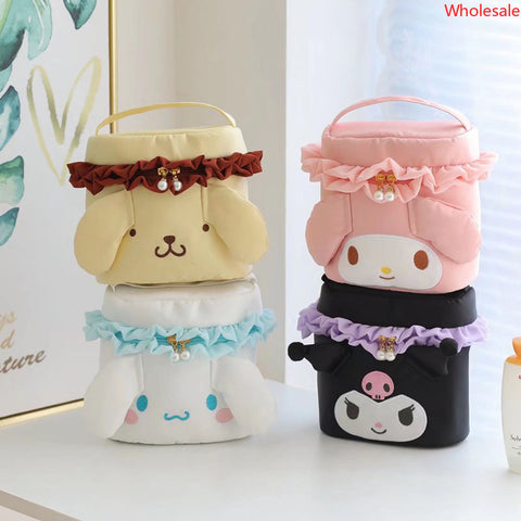 Sanrio Plush Cosmetic Case Lipstick Foundation Sunscreen Storage Bag Girls Export Cosmetic Bag.