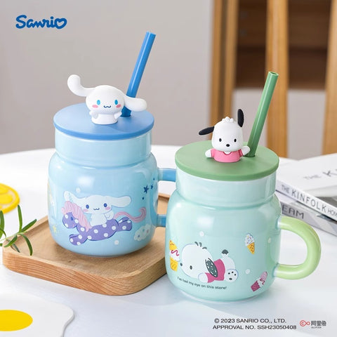 Sanrio Sanrio Hello Kitty Kuromi Cinnamoroll My Melody Straw Mug Water Cup 450ml