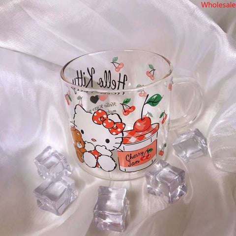 Kitty Cat Glass Breakfast Cup Drink Cup