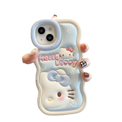 Suitable for IPhone 13 Phone Case IPhone 14 Promax Cute KT Cat 11 High-end Sense Niche 12 Leather Printing 14 Pro Cute Cartoon 13 Pro Women's New Plus Phone Case Popular 15