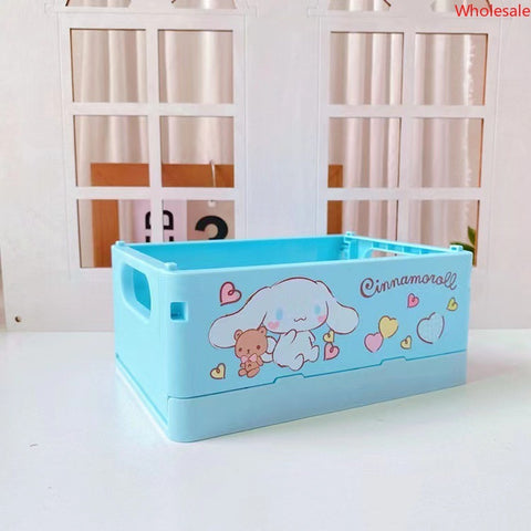 Sanrio Storage Box Desktop Folding Portable Small Box Living Room Plastic Sundries Box Cosmetic Storage