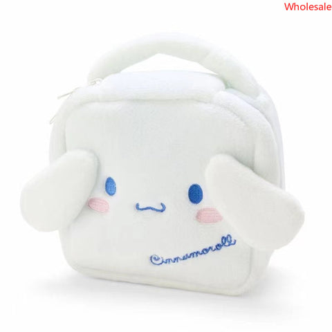 Sanrio Plush Handbag Convenient Travel Cosmetics Storage Bag Embroidered Face Bag