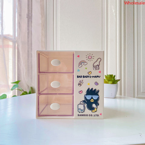 Cute Sanrio Girl Heart Desktop Multi-cosmetic Storage Box Creative Student Dormitory Pen Holder