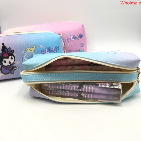 Sanrio Anime Family Double Layer Pencil Case with Large Capacity Pencil Case Stationery