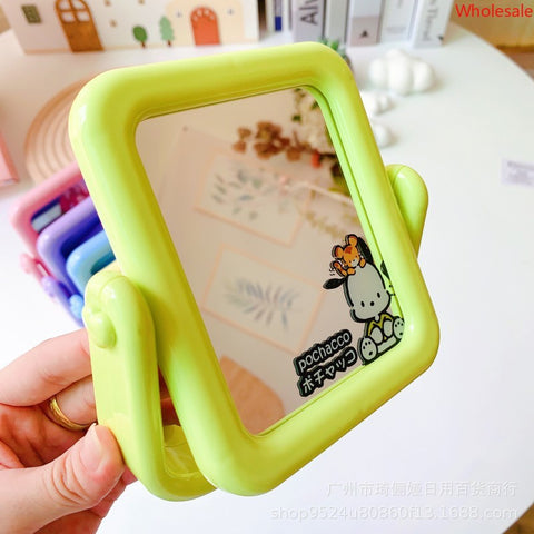 New Cute Sanrio Countertop Makeup Mirror Portable Rotatable Bedroom Double-sided Makeup Mirror