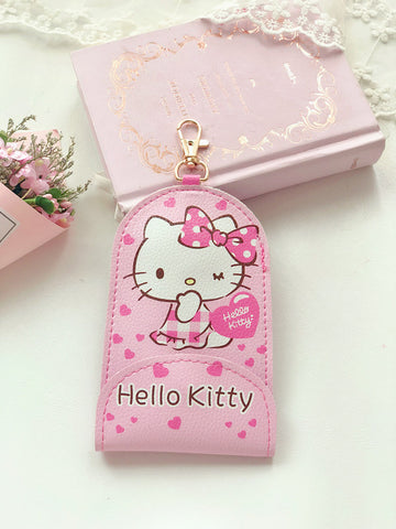 New Sanrio Retractable Keychain Card Bag Stretch Key Case Card Case Public Transport Card Case