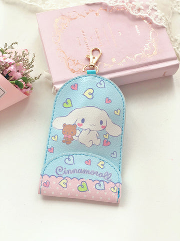 New Sanrio Retractable Keychain Card Bag Stretch Key Case Card Case Public Transport Card Case