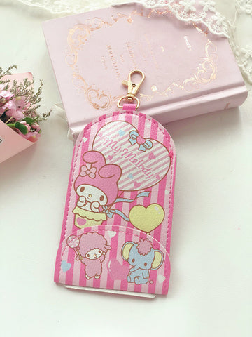 New Sanrio Retractable Keychain Card Bag Stretch Key Case Card Case Public Transport Card Case