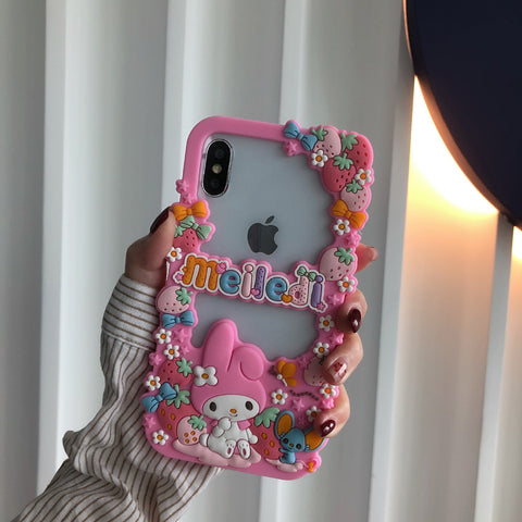 Sanrio 3D Silicone Stereoscopic Melody iPhone Cases Suitable for iPhone 6-13 Pro Max