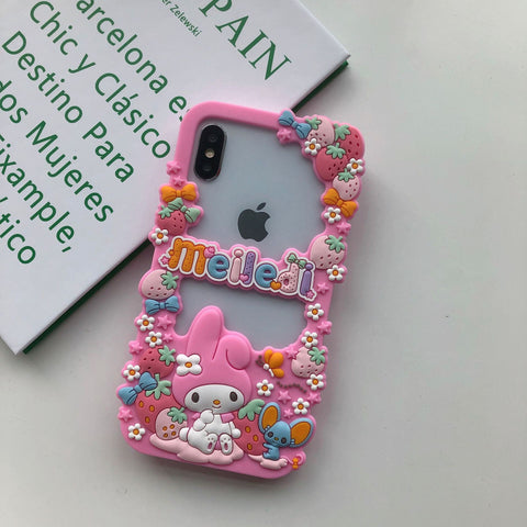 Sanrio 3D Silicone Stereoscopic Melody iPhone Cases Suitable for iPhone 6-13 Pro Max