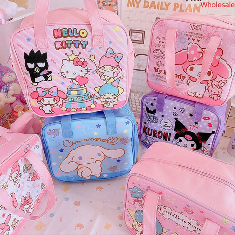 Sanrio Lunch Box Bag, Bento Handbag, Large Capacity Aluminum Foil Insulation Bag, Office Worker Canvas with Rice Bag