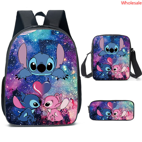 New Stitch Three-piece Backpack Crossbody Bag Pencil Case