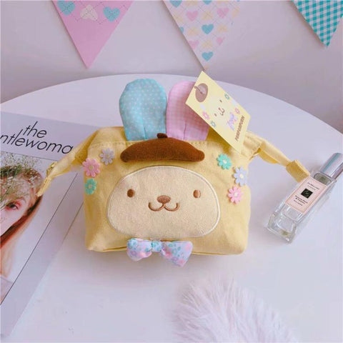 Sanrio Cosmetic Bag Small Portable Cute Storage Bag Large Capacity Multifunctional Canvas Cosmetic Bag Women