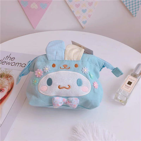 Sanrio Cosmetic Bag Small Portable Cute Storage Bag Large Capacity Multifunctional Canvas Cosmetic Bag Women