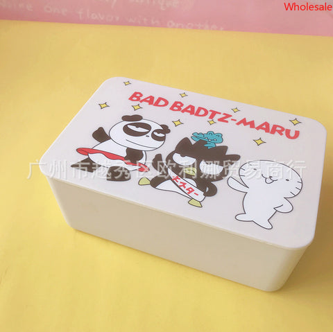 New Tissue Box Sanrio Sealed Mask Box with Lid, Large Capacity Wet and Dry Suction Box, Desktop Storage Box