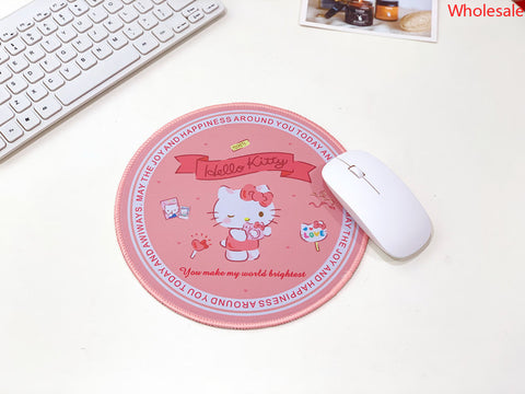 Sanrio Mouse Pad Girl Heart Round Mouse Pad Candy Department Computer Keyboard Office Game Bracer Pad Heat Insulation Pad