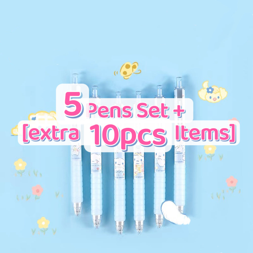 5pcs Pens + 10 Extra Items = 15pcs/pack