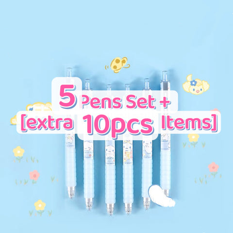 5pcs Pens + 10 Extra Items = 15pcs/pack