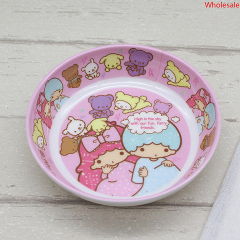 Sanrio Tableware 5-inch Snack Plate Cartoon Cute Creative Fruit Plate Anti Drop Melamine Imitation Porcelain Round Plate