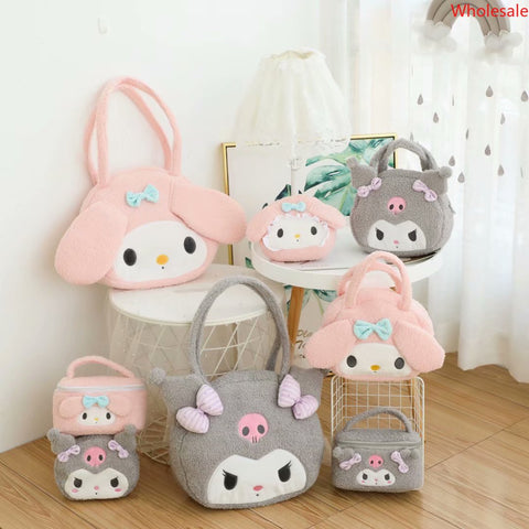 Sanrio Plush Shoulder Bag, Handbag, Bento Bag, Lunch Box Bag, Makeup Bag