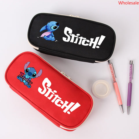 Star Baby Stitchy Pencil Case Cartoon Canvas Stationery Bag Coin Purse Zipper Student Storage Pencil Case