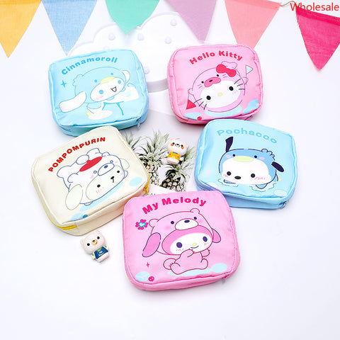 Sanrio Ice and Snow Series Sanitary Napkin Storage Bag Cute Girl Portable Cosmetic Small Package.