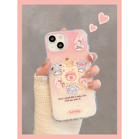 Apple Mobile Phone Case Kuromi My Melody Sanrio iPhone Case Full Body Protective Case For IPhone 11-15 Pro Max