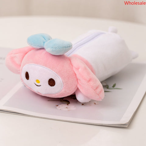 Sanrio Pencil Bag Women's Plush Toy Stationery Box Large Capacity Student Storage Bag Multifunctional Korean Pencil Bag