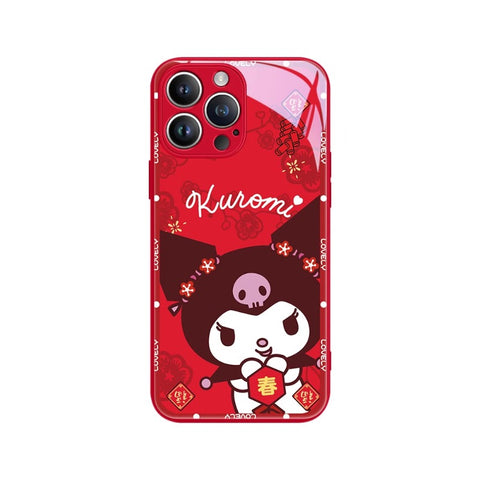 New Year Cute KT Cat Apple 15 Phone Case IPhone 14 Kitty Cat 13 Kuromi 11 Melody 12 Promax Chinese New Year 15 Plus New XS Women's XL Celebration Mini Red 8p Set