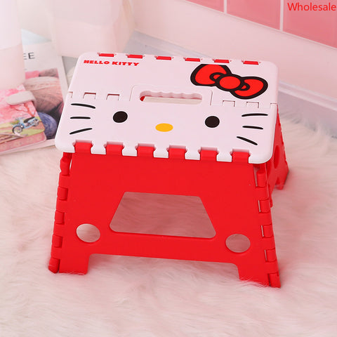 Sanrio Thick Folding Stool Portable Outdoor Plastic Stool Bathroom Household Adult Children Small Bench Fishing Stool Mazar.