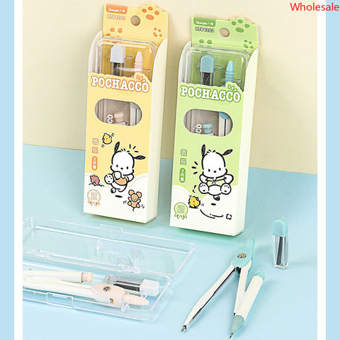 Genuine Sanrio Pochacco Compass Two-Piece Set Drawing Tools for Elementary School Students Exam Drawing Circle