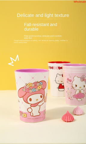 Sanrio High Beauty Drink Cup Hello Kitty Cute Cartoon Cup Melody Children's Mouthwash Cup Ins Water Cup