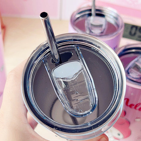 Thermos cartoon stainless steel straw Cup qh04