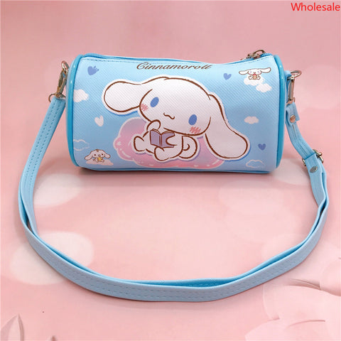 Sanrio Leather Waterproof Zippered Satchel Student Stationery Pencil Storage Children's Universal Horizontal Shoulder Roller Bag