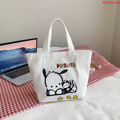 Canvas Bag, Large Capacity Bento Bag, Go Out, Portable Handbag, Cartoon Small Bag