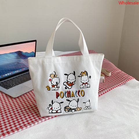 Canvas Bag, Large Capacity Bento Bag, Go Out, Portable Handbag, Cartoon Small Bag