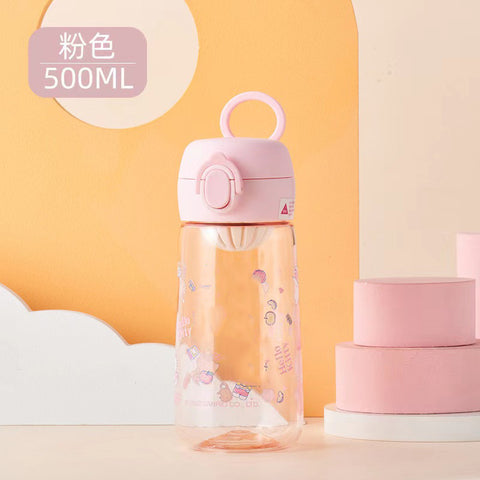 New summer cute water cup plastic straw straight drink girly heart rope cup qh11