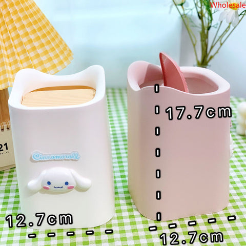 Cute Desktop Garbage Bin Cartoon Small Garbage Bin Office Desk Flip Cover Paper Scrap Bin Storage Bin