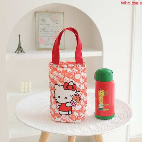 New Cartoon Canvas Water Bottle Bag, Insulated Cup, Handbag, Umbrella Storage