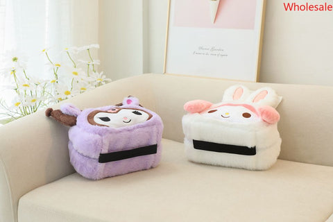 Sanrio Plush Cosmetic Bag Ins Portable Travel Toiletries Bag Large Capacity Multi-function Storage Car Carrying Tissue Pump