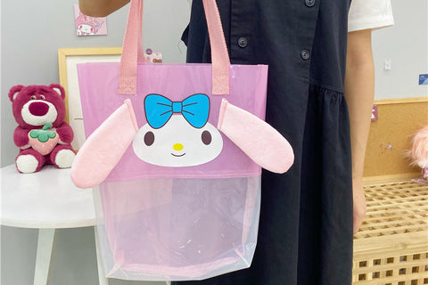 2023 New Casual Joker Jelly Bag Cute Transparent Large-capacity Bag Student Shoulder Bag