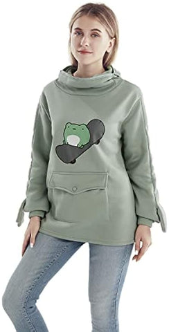 Frog Hoodie Teen Girls Cute Oversized Graphic Hoodies Women Sweatshirt Cosplay Costume Pullover Tops