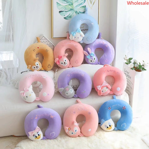 Cartoon Plush Neck Pillow Portable U-shaped Pillow Car Travel Neck Pillow Office Cervical Nap Pillow