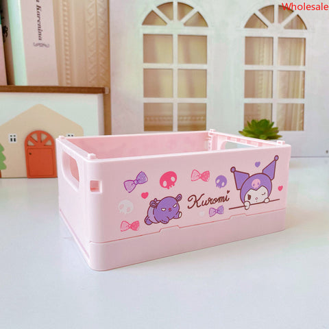 Sanrio Storage Box Desktop Folding Portable Small Box Living Room Plastic Sundries Box Cosmetic Storage