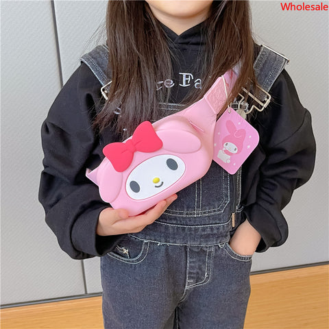 Breast Bag New Silicone Sanrio Student Straddle Bag Children's Cute Daily Matching Outdoor Travel Zero Wallet Messenger Bag