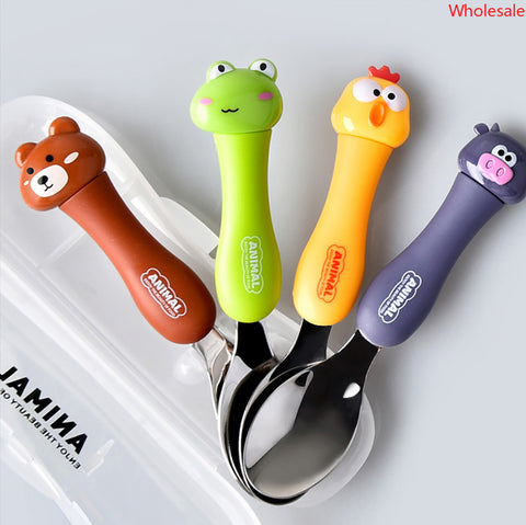 Cartoon Stainless Steel Home Tableware Cute Shape Portable Baby Baby Eating Spoon